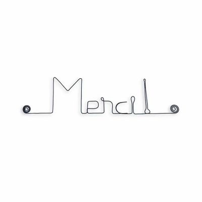 Autres décorations murales - Message en fil de fer " Merci ! " - BIJOUX DE MUR