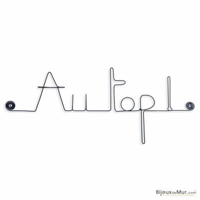 Autres décorations murales - Mot Déco Murale "Au top !" en fil de fer - BIJOUX DE MUR