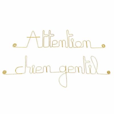Other wall decoration - Attention, friendly dog door sign - Wall decoration - BIJOUX DE MUR
