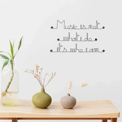 Other wall decoration - Phrase Murale Métal : " Music " - BIJOUX DE MUR