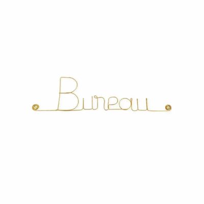 Other wall decoration - Door sign in gold-plated brass wire "Office" - Decoration - BIJOUX DE MUR