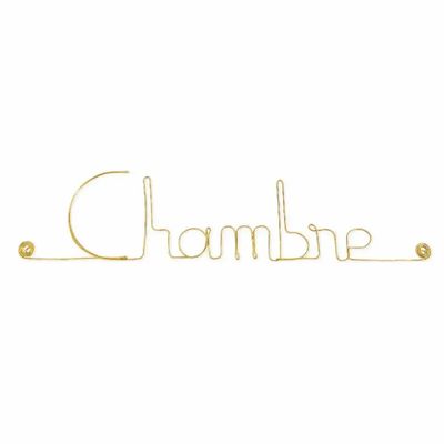 Other wall decoration - Plaque de porte en fil de Laiton Doré " Chambre " - Déco - BIJOUX DE MUR