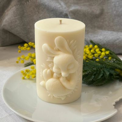 Senteurs - Bougie Cylindre Lapin – Cire de Soja - QUIET