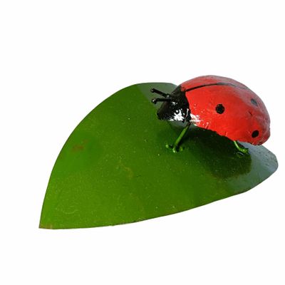 Accessoires de déco extérieure - Tuteur Métal Recyclé Coccinelle Feuille - TERRE SAUVAGE