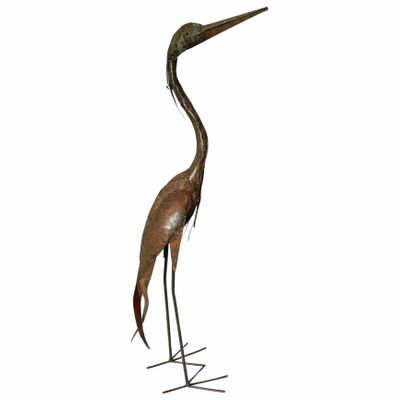 Accessoires de déco extérieure - Sculpture Métal Recyclé Héron 115cm - TERRE SAUVAGE