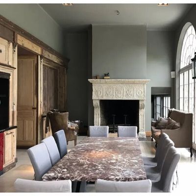Dining Tables - Marble Table from the Abbey of Rochefort. - MAISON LEON VAN DEN BOGAERT ANTIQUE FIREPLACES AND RECLAIMED DECORATIVE ELEMENTS