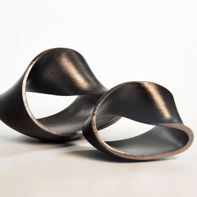 Design objects - Eternal S Matt Line Silver, Handmade Interior Design Sculpture - DV DESIGN