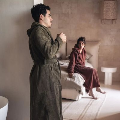 Bathrobes - USHUAIA-LXL hooded bathrobe - BED AND PHILOSOPHY