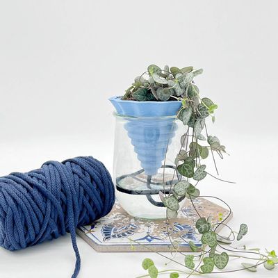 Vases - Blue Nomad clay pot- design - 3D auto-irrigating - COMMON PLACE YOUR URBAN JUNGLE