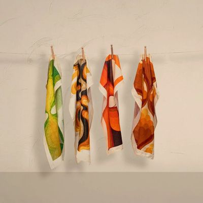 Dish towels - COCOTTE screen-printed tea towel 50x70 cm - BED AND PHILOSOPHY