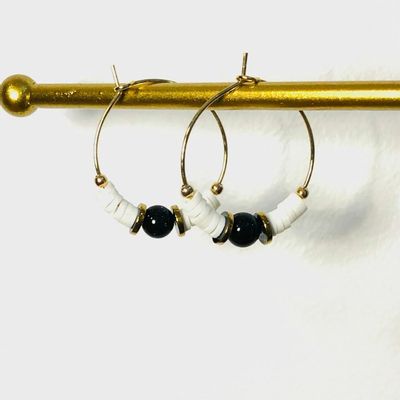 Gifts - Jakarta earrings - stainless steel and natural stone - LILIBELLULE
