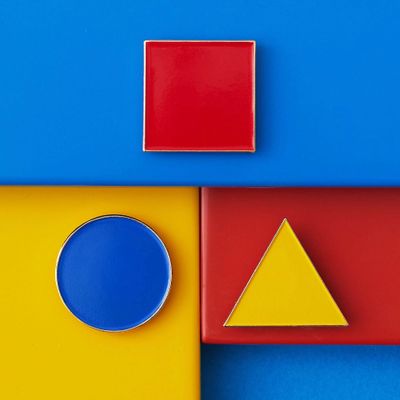 Gifts - Set of 3 Magnets Basic Forms in the Primary Bauhaus Colours - PINPINPIN.IT