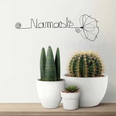 Autres décorations murales - Fleur de Ginkgo - "Namaste" - Décoration murale fil de fer - BIJOUX DE MUR