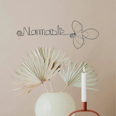 Autres décorations murales - Fleur de Lys - "Namaste" - Décoration murale en fil de fer - BIJOUX DE MUR