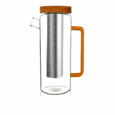 Tea and coffee accessories - 1.5L zero plastic refillable glass filter jug - LE CHARBON ACTIF FRANCAIS