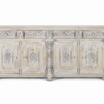 Sideboards - Sideboard with 3 drawers and 3 doors in mango wood - GINER Y COLOMER