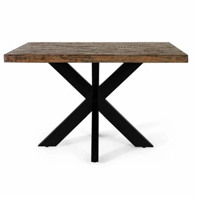 Tables Salle à Manger - Table à manger 4 places en bois recyclé multicolore diamètre 120 - GINER Y COLOMER