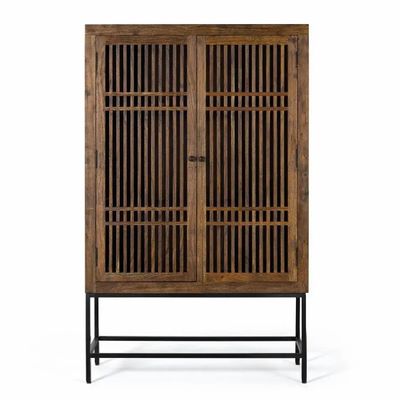 Wardrobe - Acacia wood and metal cabinet - GINER Y COLOMER