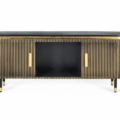 Meubles TV - Meuble TV en manguier et bronze 150cm - GINER Y COLOMER