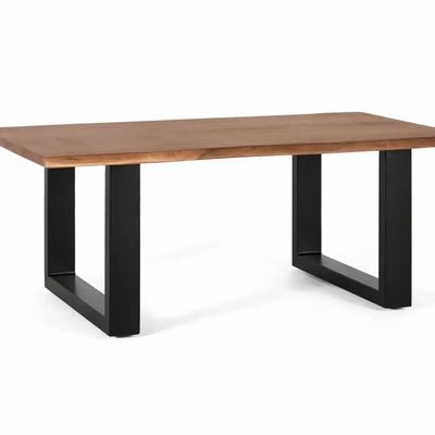 Tables basses - Table basse plateau en bois d'acacia massif et pieds en métal - GINER Y COLOMER