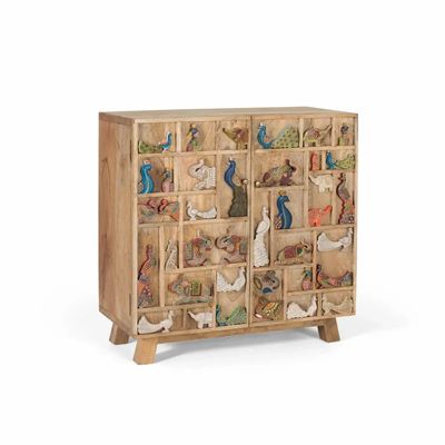 Commodes - Commode en bois de manguier naturel avec détails originaux - GINER Y COLOMER