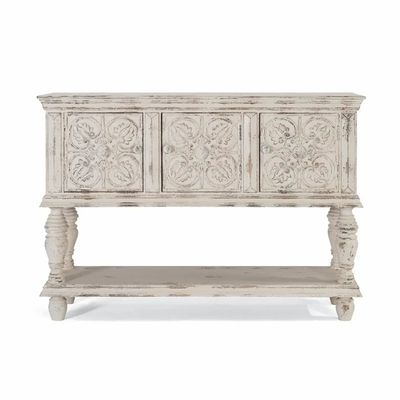 Console table - Console in aged white mango wood - GINER Y COLOMER