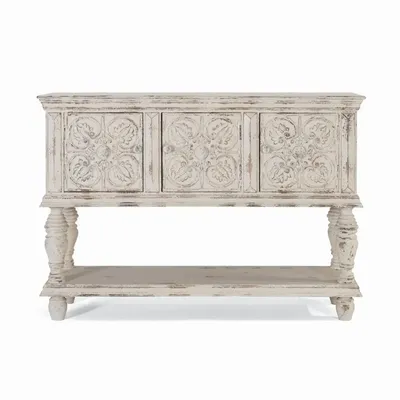 Console table - Console in aged white mango wood - GINER Y COLOMER