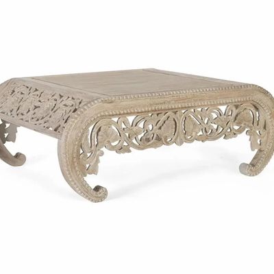 Coffee tables - Coffee table in pickled white mango wood - GINER Y COLOMER