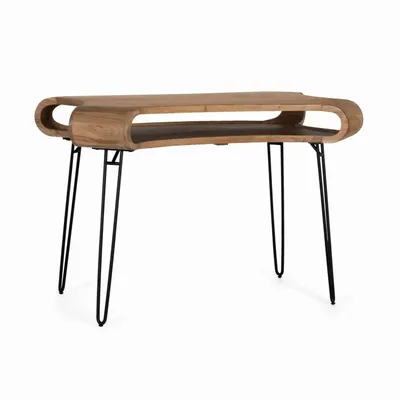 Bureaux - Bureau réalisé à la main en bois d'acacia et métal 120cm - GINER Y COLOMER