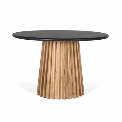 Dining Tables - Round dining table in mango wood and marble diameter 120cm - GINER Y COLOMER