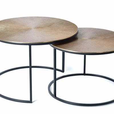 Coffee tables - Coffee table with bronze top and bronze metal legs - GINER Y COLOMER