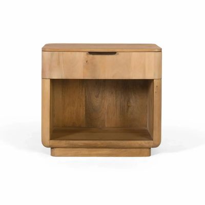 Night tables - Mango wood bedside table with rounded corners - GINER Y COLOMER