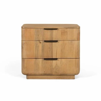 Night tables - Mango wood bedside table with rounded corners - GINER Y COLOMER
