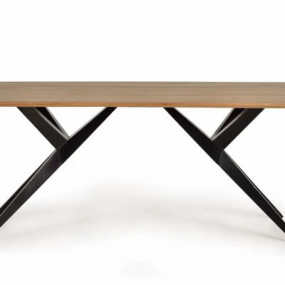 Tables Salle à Manger - Table à manger en bois d'acacia naturel et details en métal - GINER Y COLOMER