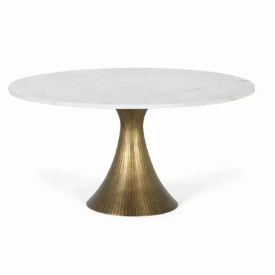 Tables basses - Table basse ronde avec plateau en marbre et structure en aluminium - GINER Y COLOMER