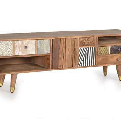 TV stands - TV cabinet in light walnut mango wood - GINER Y COLOMER