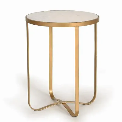 Tables basses - Table d'angle en marbre et métal - GINER Y COLOMER
