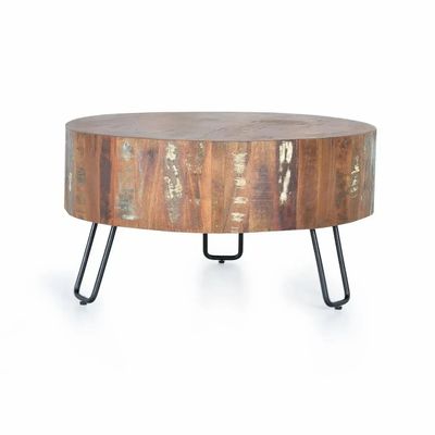 Tables basses - Table basse en bois recyclé et pieds en métal - GINER Y COLOMER