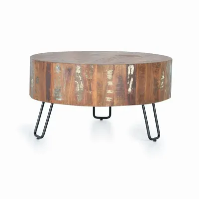 Tables basses - Table basse en bois recyclé et pieds en métal - GINER Y COLOMER