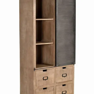 Shelves - Shelf in natural mango wood and metal details - GINER Y COLOMER