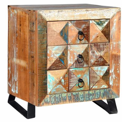 Tables basses - Table basse en bois massif recyclé multicolore - GINER Y COLOMER