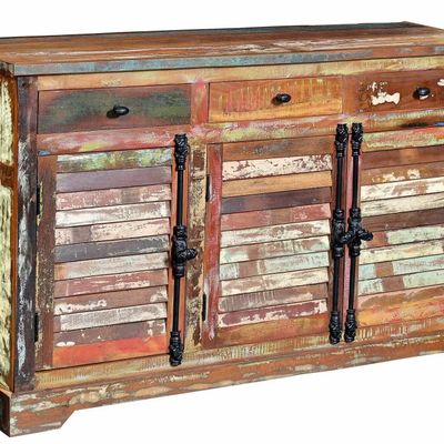 Buffets - Buffet en bois recyclé multicolore - GINER Y COLOMER