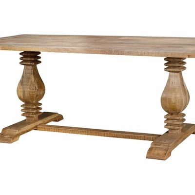 Dining Tables - 8-seater dining table in natural mango wood 2 meters - GINER Y COLOMER