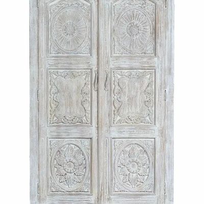 Wardrobe - Wardrobe in aged white mango wood 2 meters - GINER Y COLOMER