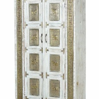 Storage boxes - Box in cracked aged white mango wood - GINER Y COLOMER