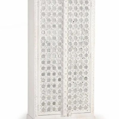 Armoires - Détails de miroir d'armoire en bois de manguier en blanc - GINER Y COLOMER