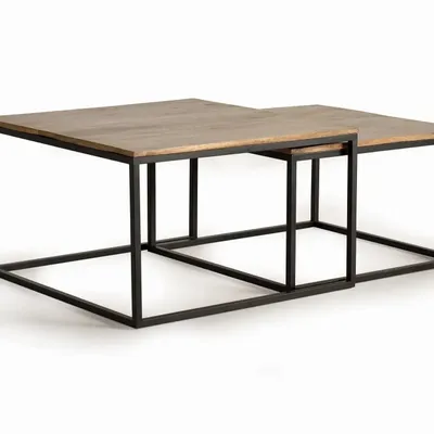 Tables basses - Lot de 2 tables basses en bois de manguier - GINER Y COLOMER