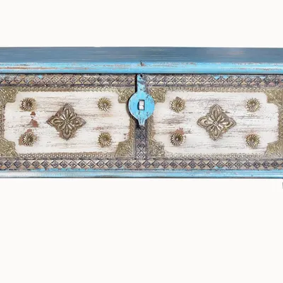 Boîtes de rangement - Coffre en manguier bleu vieilli - GINER Y COLOMER