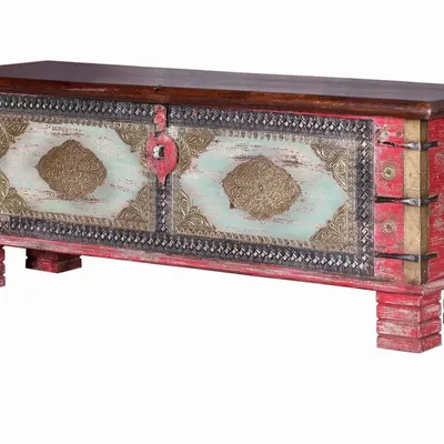 Boîtes de rangement - Coffre en manguier rouge vieilli et merisier - GINER Y COLOMER