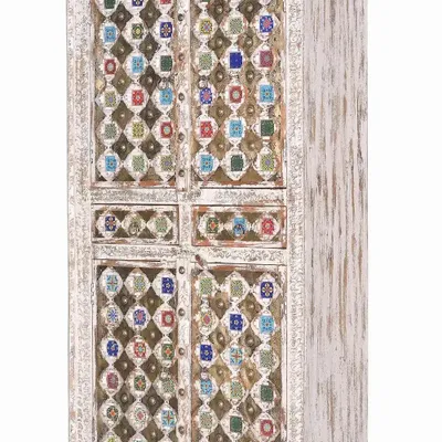 Armoires - Armoire en bois de manguier détails en céramique et bronze - GINER Y COLOMER